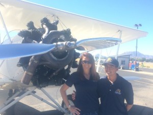 My friend/teammate Lorenzo and I in                                                                                   front of Embry-Riddle’s custom biplane 