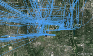 All nav routes flown during competition, shown on Google Earth! Photo credit: NIFA 