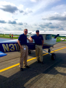 Pilot Ian McLellan and drop master Kevin Fickenscher about to compete in message drop! 